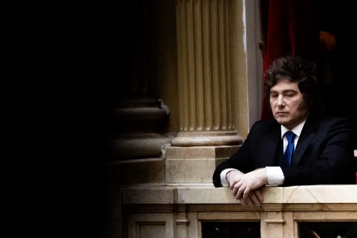Javier Milei, durante la comparecencia de Manuel Adorni ante el Congreso Nacional Argentino, el 29 de abril.
Foto: Tomas Cuesta, AFP