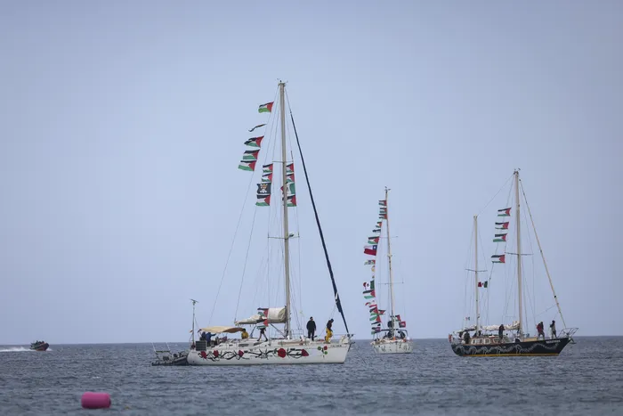 Flotilla Global Sumud, el 1 de mayo de 2026. Foto: Costas Metaxakis / AFP