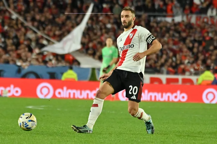 Germán Pezzella en el Estadio Monumental Antonio V Liberti (archivo, mayo de 2026). · Foto: Juan Manuel Báez, AFP