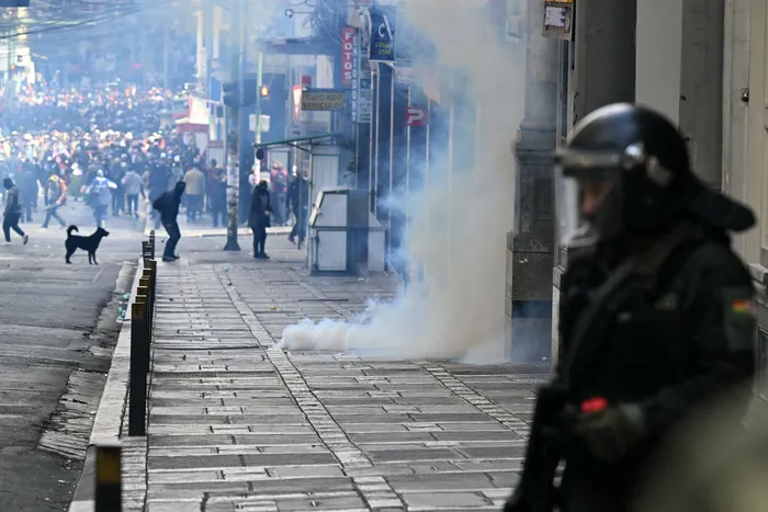 Manifestaciones, el 18 de mayo, en La Paz. · Foto: Aizar Raldes, AFP