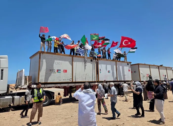 Convoy de la Flotilla Global Sumud en Sirte, Libia, el 20 de mayo. · Foto: Stringer, Anadolu vía AFP