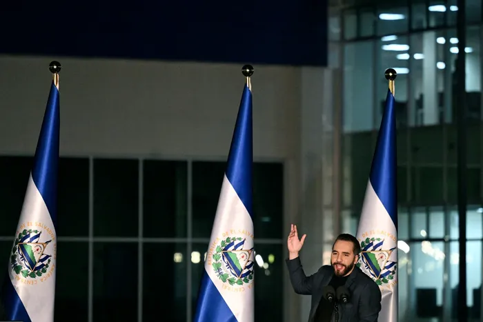 Nayib Bukele en Antiguo Cuscatlán, El Salvador, el 19 de mayo. · Foto: Marvin Recinos, AFP