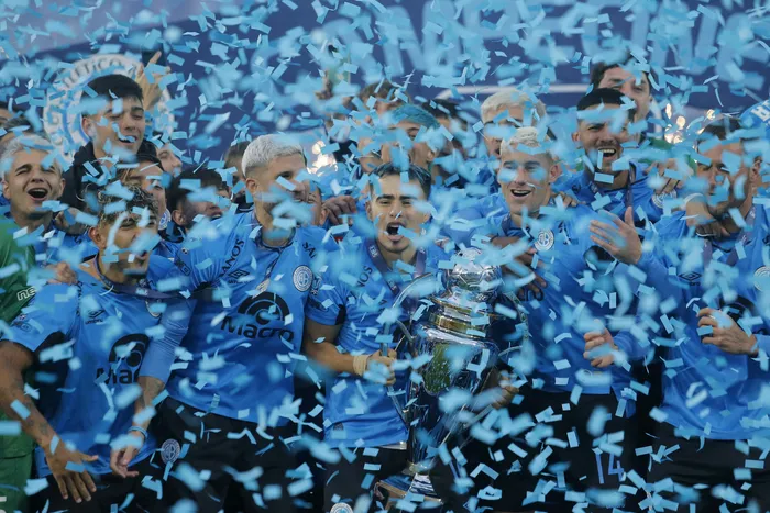 Belgrano campeón del Torneo Apertura del fútbol argentino, el 24 de mayo, en el estadio Mario Alberto Kempes, en Córdoba. · Foto: Diego Lima, AFP