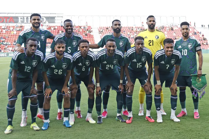 La selección de Arabia Saudita, el 9 de junio, en la previa de un amistoso frente a Senegal, en Estados Unidos. · Foto: Ronald Cortes, Getty Images, AFP
