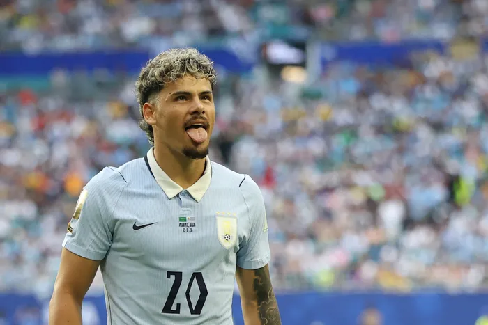 Maximiliano Araújo, el 15 de junio, en el Hard Rock Stadium de Miami. Foto: Patrica de Melo Moreira, AFP