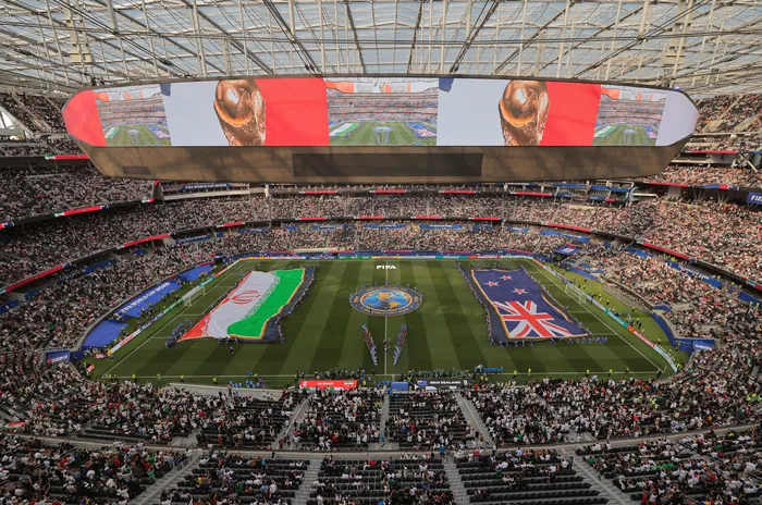 Estadio de Los Ángeles, el 15 de junio, durante el encuentro entre Irán y Nueva Zelanda por el grupo G de la Copa del Mundo. · Foto: Etienne Laurent, AFP