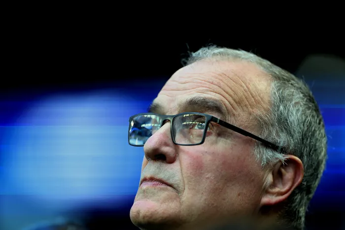 Marcelo Bielsa, director técnico de Uruguay, el 21 de junio, en el Hard Rock Stadium de Miami. · Foto: Patricia de Melo Moreira / AFP