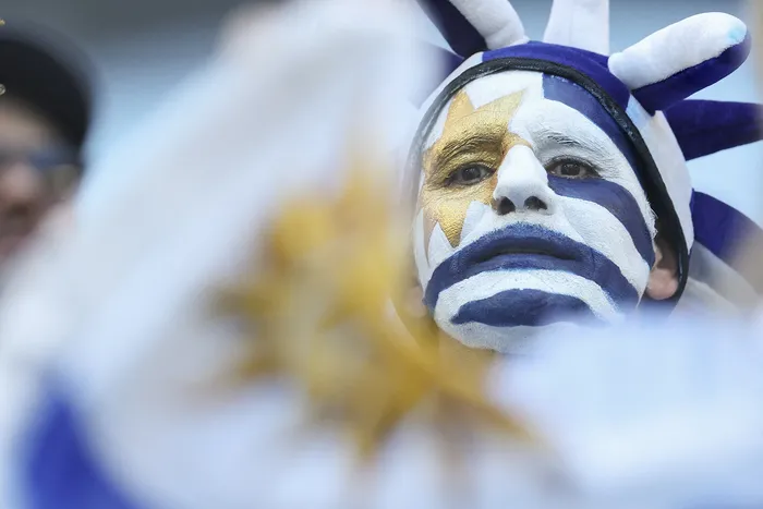 Hincha uruguayo el 21 de junio en el estadio de Miami. · Foto: Patricia de Melo Moreira, AFP