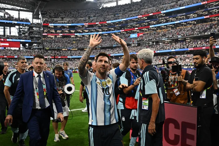 Lionel Messi, de Argentina luego del triunfo ante Austria, el 22 de junio, en Dallas Stadium de Arlington.     Foto: Paul Ellis / AFP