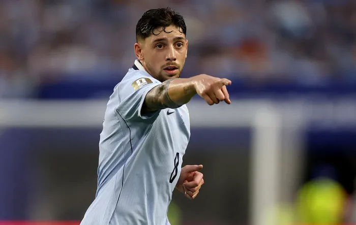 Federico Valverde, el 21 de junio, en el Hard Rock Stadium de Miami. Foto: Lars Baron, Getty Images, AFP