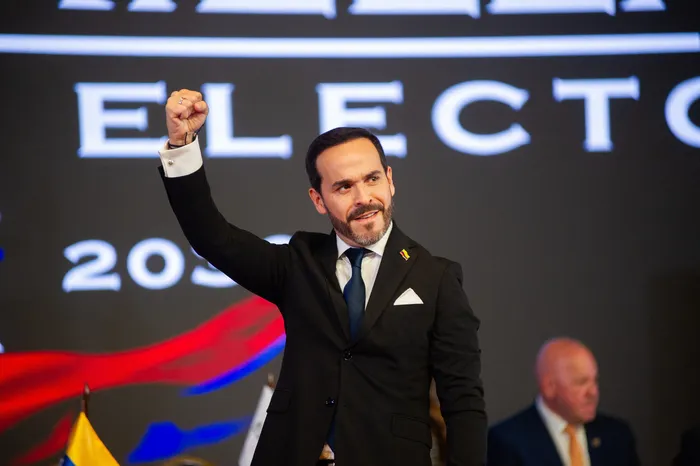 Abelardo de la Espriella, el 25 de junio, en Bogotá. Foto: Sebastián Barro, Nurphoto, AFP
