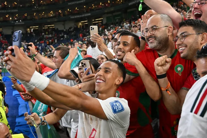 Soufiane Rahimi, de Marruecos, celebra la victoria ante Países Bajos, el 29 de junio, en el estadio de Monterrey, en México. · Foto: Carl de Souza, AFP