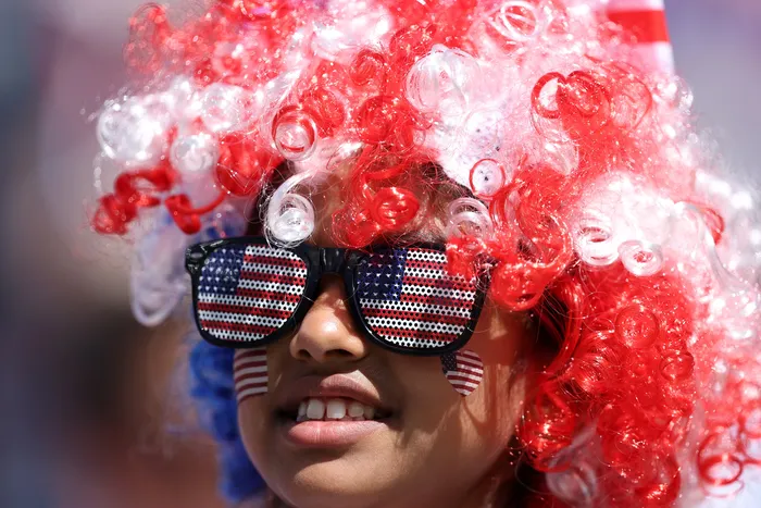 Hincha de Estados Unidos, el 1º de julio, en el Levi's Stadium de San Francisco. Foto: Francois Nel, Getty Images, AFP