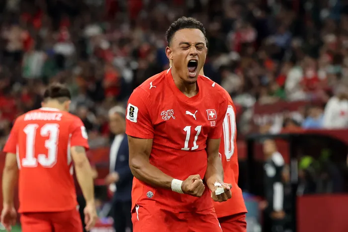 Dan Ndoye, de Suiza, celebra el segundo gol de su equipo ante Argelia, en el BC Place de Vancouver el 2 de julio. · Foto: Alex Grimm / Getty Images / AFP