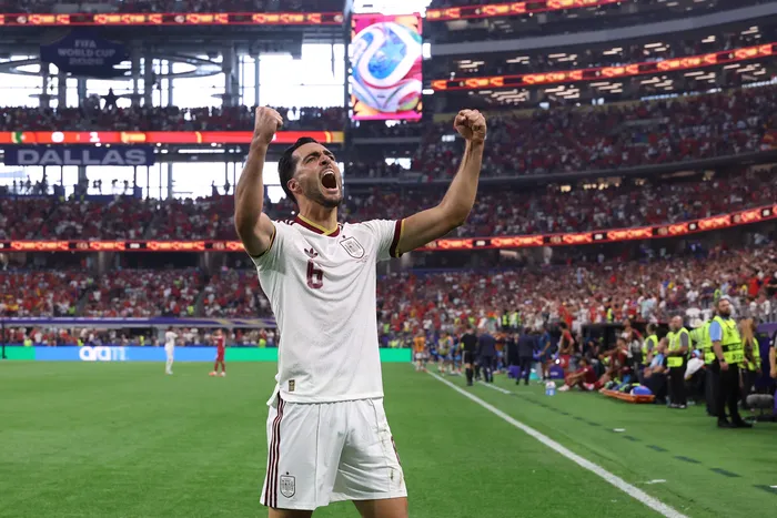 Mikel Merino en el Dallas Stadium, el 6 de julio. · Foto: Thomas Coex, AFP