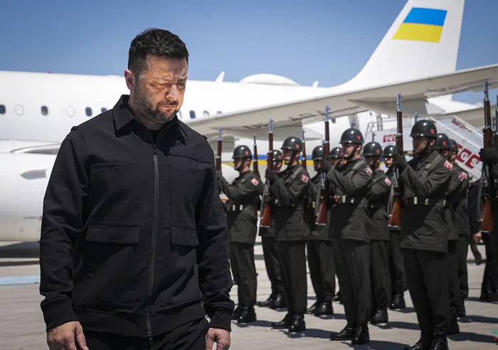 Volodímir Zelenski, el 7 de julio, en Ankara. · Foto: Metin Aktas / PooL / AFP