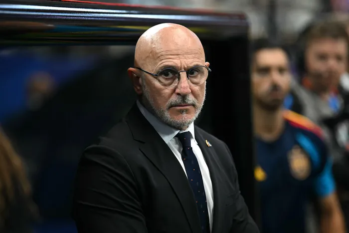 Luis de la Fuente, entrenador de España, el 14 de julio, en el AT&T Stadium de Dallas. Foto: Paul Ellis, AFP