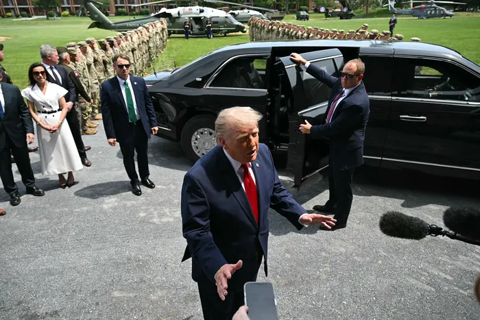 Donald Trump, el 15 de julio, en un escuela militar de Carlisle, Pennsylvania. · Foto: Saul Loeb, AFP