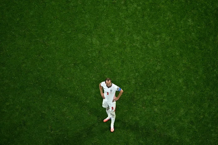 Harry Kane, de Inglaterra, tras quedar eliminado contra Argentina, el 15 de julio, por la semifinal de la Copa del Mundo en el Mercedes-Benz Stadium de Atlanta. · Foto: Jewel Samad / AFP