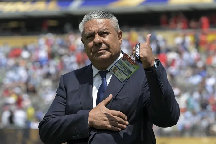 Claudio Tapia, presidente de la AFA antes de la final Argentina - España en el estadio East Rutherford. · Foto: Juan Mabromata,  AFP