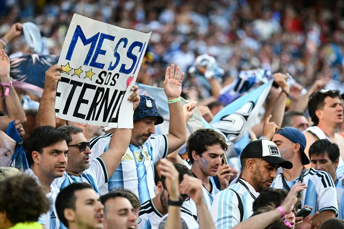 Hinchada argentina, el 19 de julio, en el estadio de Nueva Jersey. · Foto: AFP