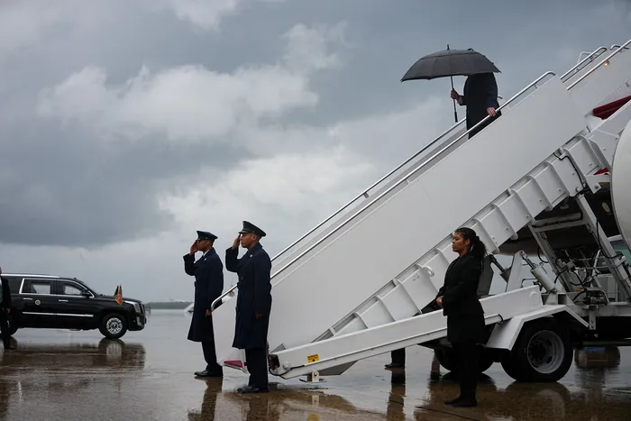 Donald Trump, el 2 de agosto, en Maryland. · Foto: Aaron Schwartz, AFP