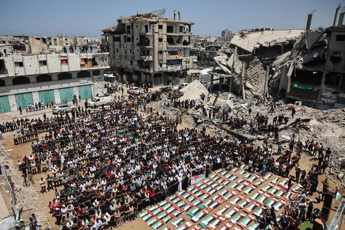 Funeral en la ciudad de Gaza, el 4 de agosto. · Foto: Omar Al-Qattaa, AFP