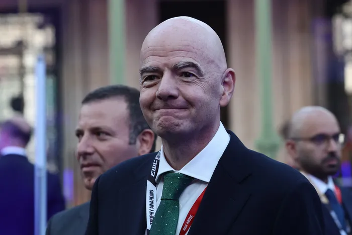 El presidente de la FIFA, Gianni Infantino, durante la ceremonia de clausura de la Copa Mundial de Esports en el Grand Palais de París, Francia el 23 de agosto de 2026. · Foto: Teresa Suárez, pool, AFP