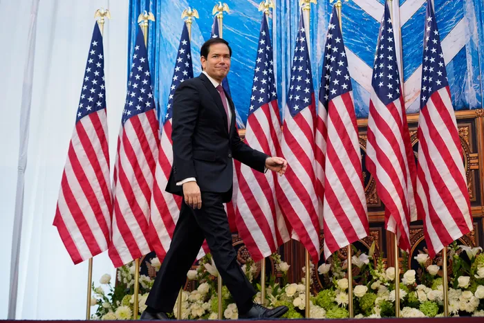 Marco Rubio en el Instituto de Paz de Estados Unidos, el 3 de setiembre, en Washington DC. · Foto: Andrew Harnik / AFP