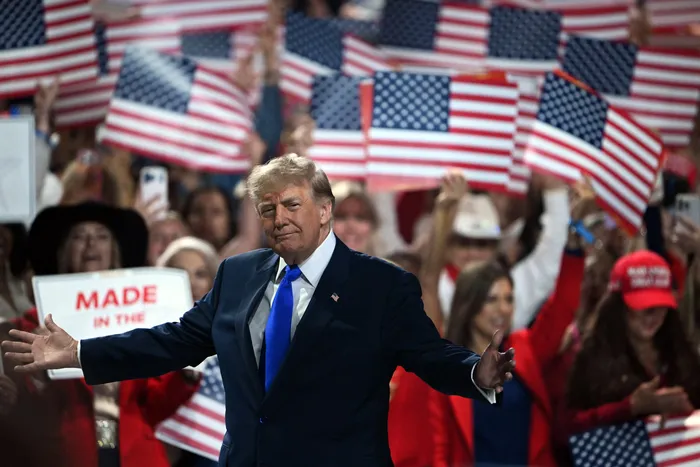 Donald Trump durante la Convención Nacional Republicana de las elecciones de mitad de mandato, en el American Airlines Center en Dallas, el 9 de setiembre. · Foto: Ronaldo Schemidt, AFP