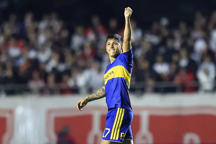 Leandro Lozano, de Boca, tras convertir el gol de su equipo ante San Pablo, el 15 de setiembre, en San Pablo. · Foto: AFP
