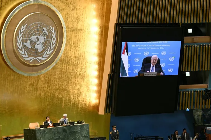 Mahmud Abbas en la 81ª Asamblea General de las Naciones Unidas, en Nueva York, el 24 de setiembre. · Foto: Angela Weiss, AFP