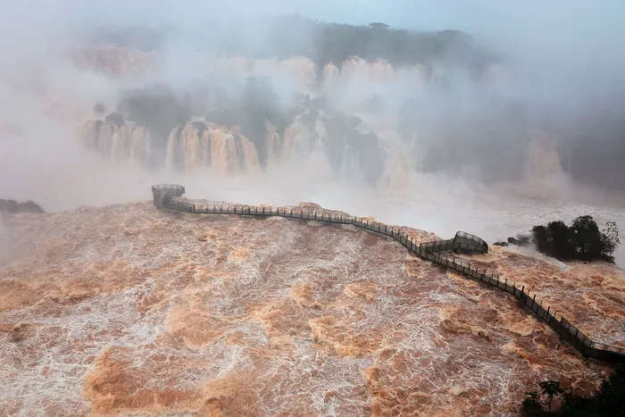 Cataratas del Iguazú, el 13 de agosto, en la triple frontera. Foto: Christian Rizzi, AFP