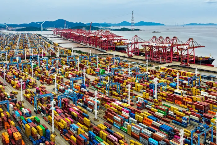 Puerto de Ningbo-Zhoushan, el 15 de octubre, en China. Foto: s/d autor, CN-STR, AFP