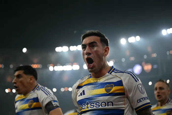 Lautaro Di Lollo, de Boca, tras convertir el primer gol a Vasco Da Gama, el 20 de octubre, en Río de Janeiro. · Foto: Mauro Pimentel, AFP