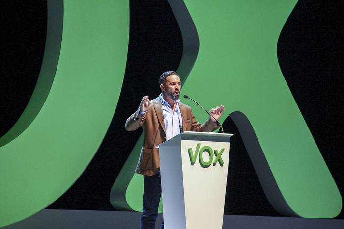 Santiago Abascal, líder de VOX España, en un acto en la ciudad de Vistalegre. Foto: Wikimedia Commons (archivo, octubre de 2018)