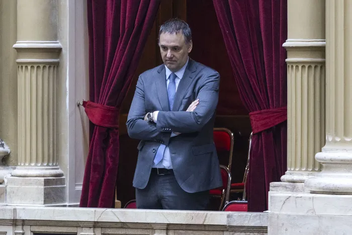 Manuel Adorni en la ceremonia de jura de los legisladores en el Congreso Nacional. (Archivo, diciembre de 2025) · Foto: Matías Baglietto, Nurphoto, AFP