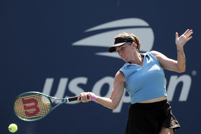 Anastasia Pavlyuchenkova durante un encuentro ante Taylah Preston, el 27 de agosto, durante el Abierto de Estados Unidos, en Nueva York. Foto: Jamie Squire, Getty Images, AFP