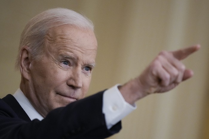 Joe Biden, durante una conferencia de prensa, el 24 de febrero, en la Casa Blanca, en Washington. · Foto: Drew Angerer / AFP