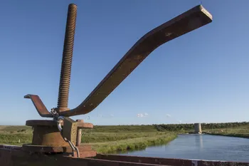 Salida de agua de la represa de India Muerta, en el norte de Rocha (archivo, enero de 2017). · Foto: Sandro Pereyra