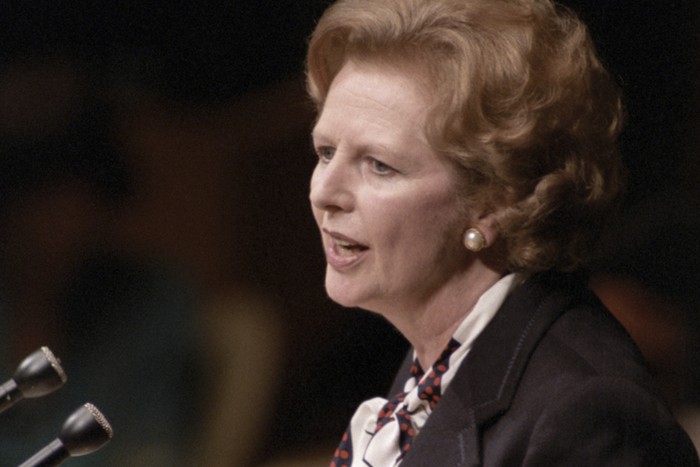 Margaret Thatcher, en la sede de Naciones Unidas, el 24 de octubre de 1985, en New York. · Foto: Yukata Nagata, ONU