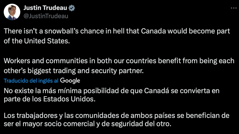 Justin Trudeau sobre Trump