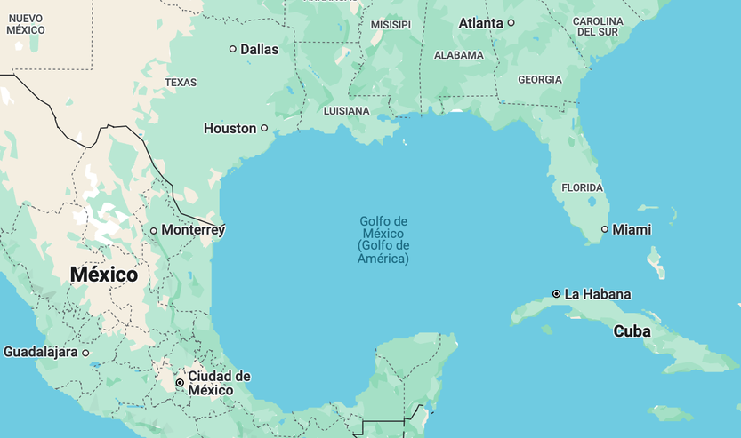 Golfo de México en Google Maps