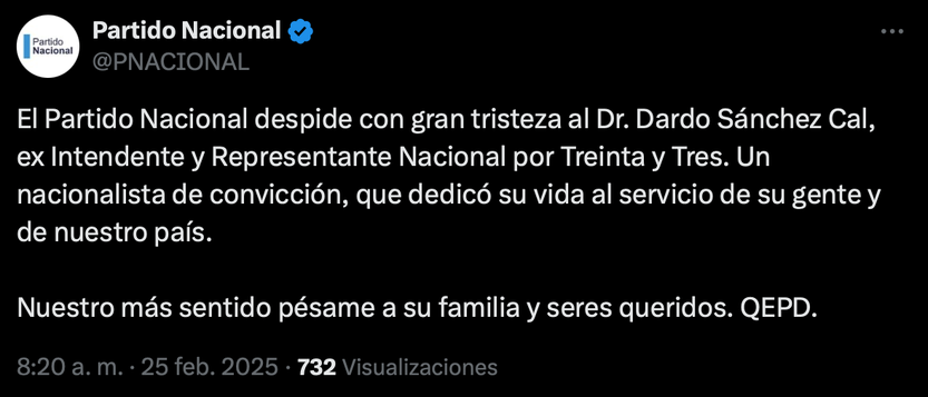 PN sobre Dardo Sánchez Cal