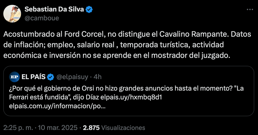 Sebastián da Silva a Díaz 10/03