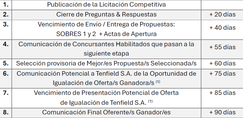 plazos pliego licitación