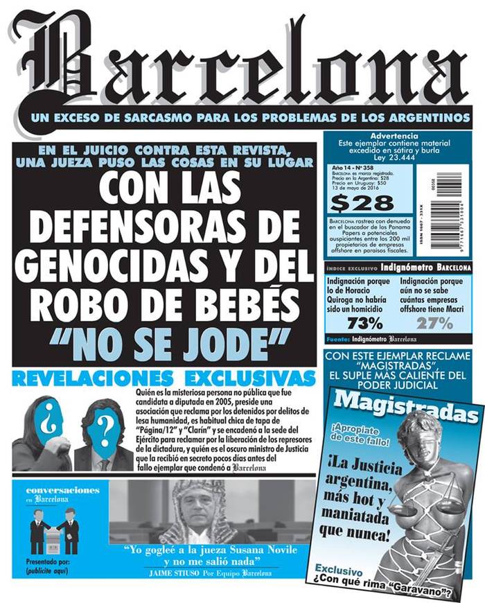 Foto principal del artículo 'La Justicia argentina revocó el fallo económico contra la revista Barcelona'
