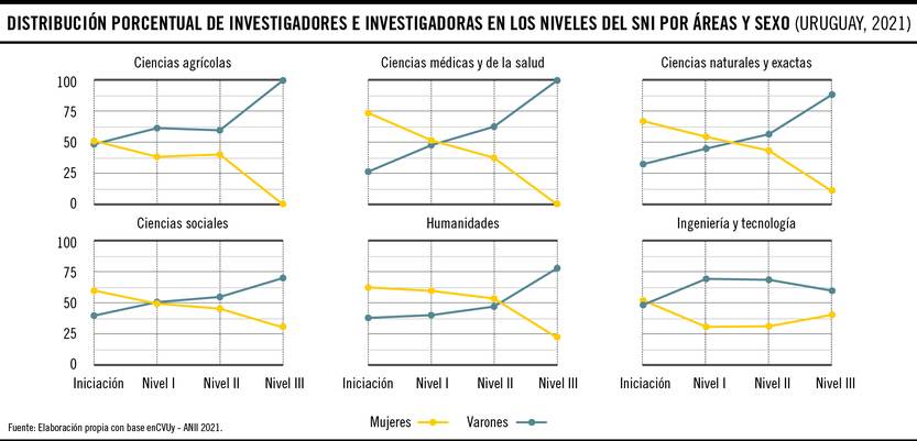 Distribución porcentual de investigadores/as