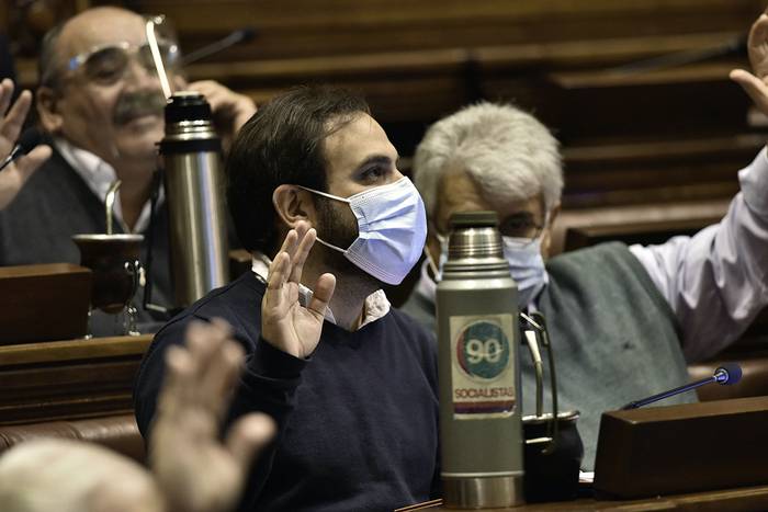 Gonzalo Civila, el 13 de mayo, en la Cámara de Diputados. · Foto: Federico Gutiérrez