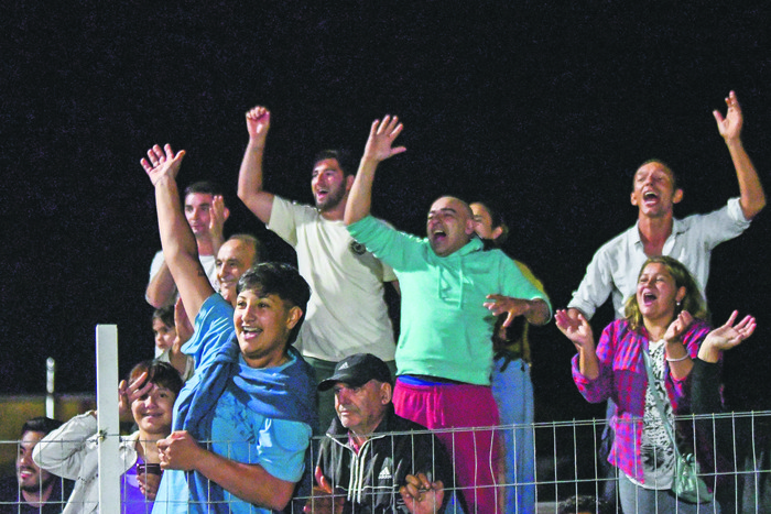 Festejos de la clasificación de Durazno Capital en el Complejo 5 de octubre de Rosario, por la semifinal de vuelta de la Copa Nacional de Selecciones, Confederacion del Sur (archivo, febrero de 2025). foto: Ignacio Dotti